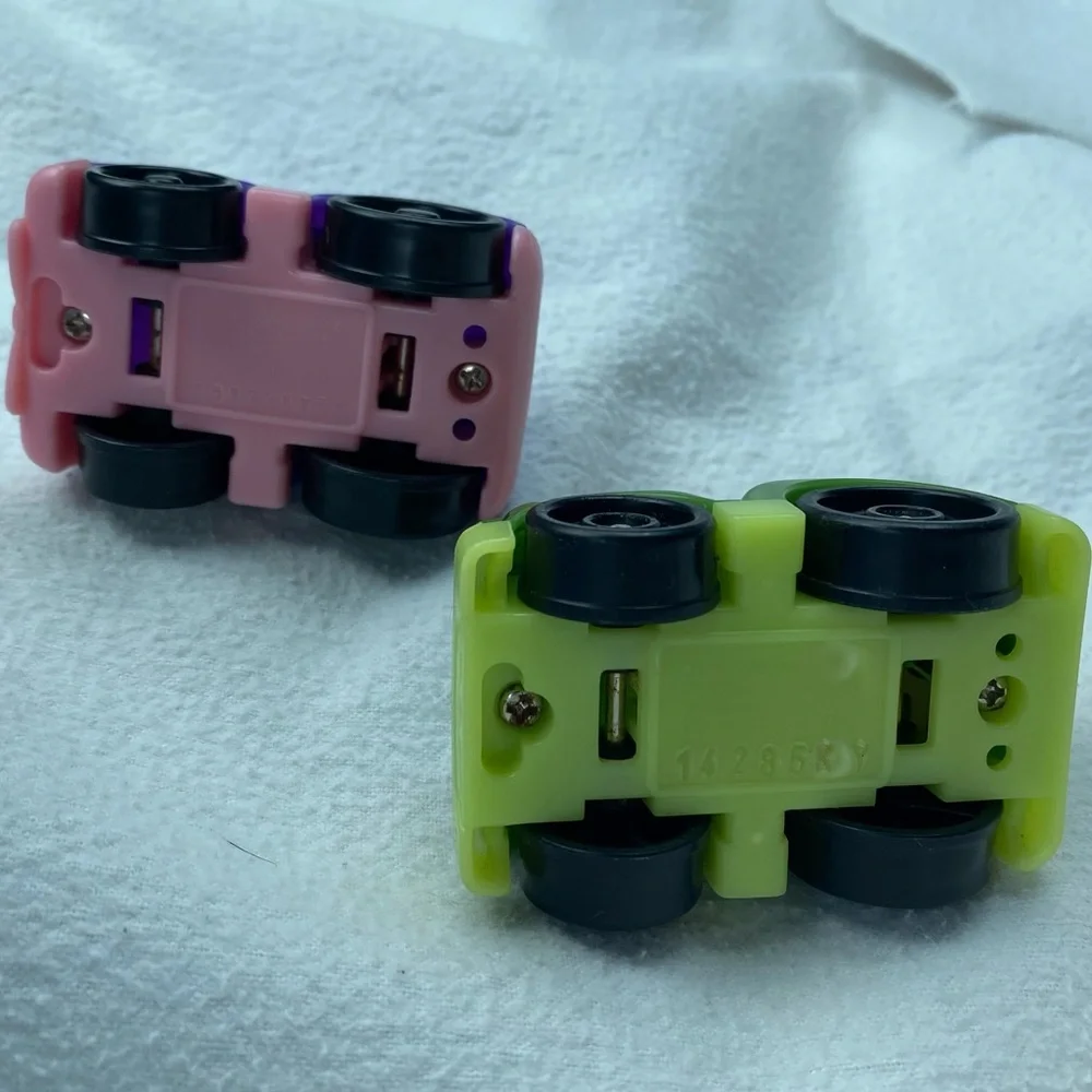 Little People Wheelies Car Racers with drivers, purple pink green, Fisher-Price